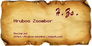 Hrubos Zsombor névjegykártya